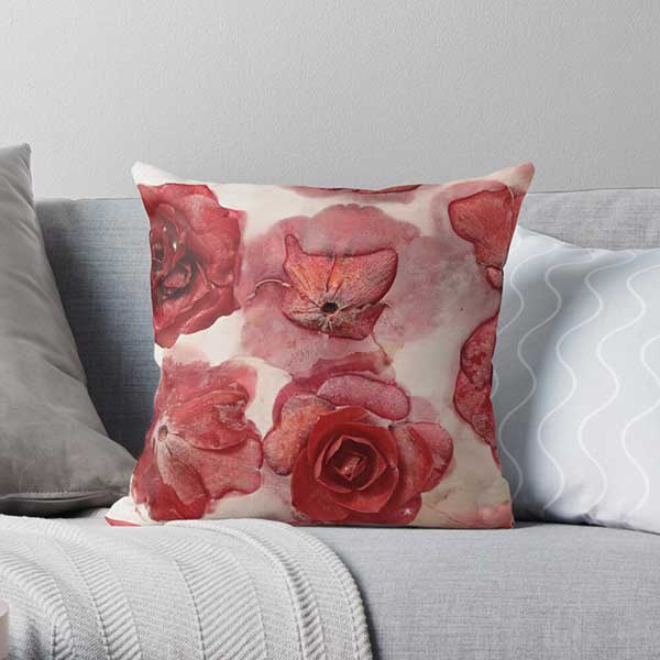 Frozen Flowers Nature Abstract Pillow