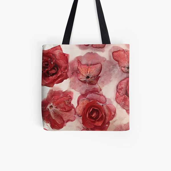 Frozen Flowers Nature Abstract Tote Bag