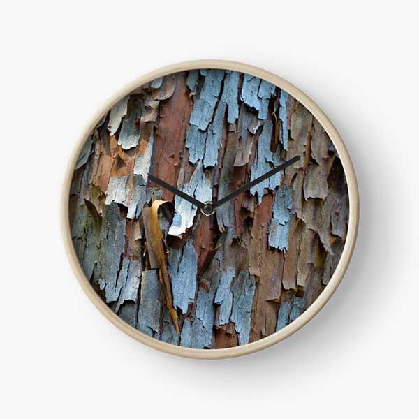 Peeling Renewal Arbutus Tree Bark Abstract Clock