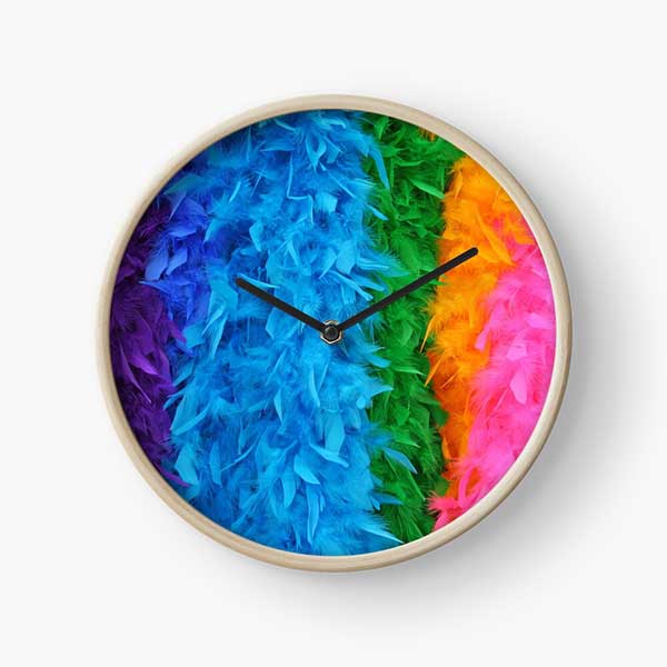 Pride Feather Boa Clock