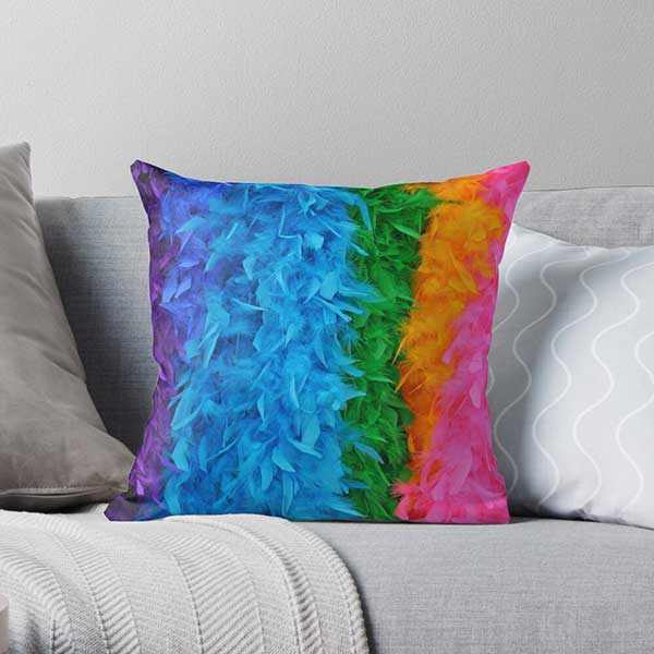 Puzzle Feather Boa Pillow