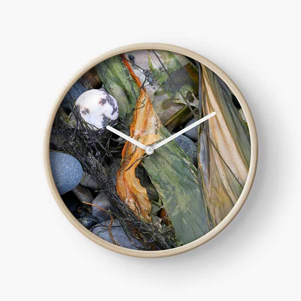 Seaweed Swirl Nature Abstract Clock