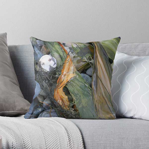 Seaweed Swirl Nature Abstract Pillow