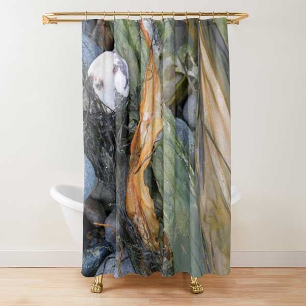 Seaweed Swirl Nature Abstract Shower Curtain